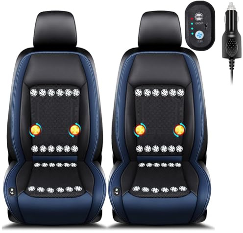 Sitzauflage Kühlung,Mit 16/24 Ventilatoren 3 Einstellbare Windgeschwindigkeiten SitzbelüFtung Auto Klima Auto,Universal Sitzschoner,Massage Sitzauflage,FüR Auto,Suv,Lkw,Mpv(2pcs Blue (24 fans) 12v)