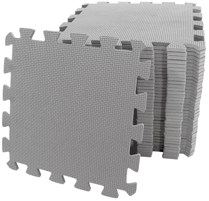 M.Y Grey Interlocking Foam Play Mat - 29x29cm Thick Soft EVA Soft Floor Tiles 27 Pieces