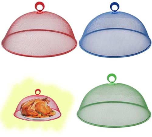 Wuzdy 3 Piezas Cubierta De Alimentos, Paraguas Plegable De Comida | Cubierta Protectora De Alimentos, Apto Para Frutas y Alimentos, Evita La Infestación De Moscas e Insectos