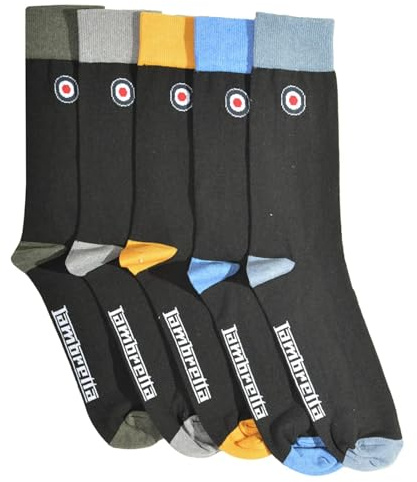 Lambretta Mens 5 Pack Contrast Crew Socks