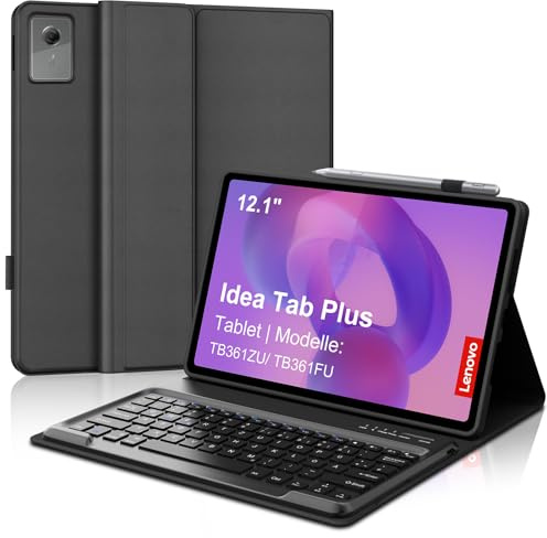 JADEMALL Für Lenovo Idea Tab Plus 12,1 TB361FU Hülle mit Tastatur QWERTZ
