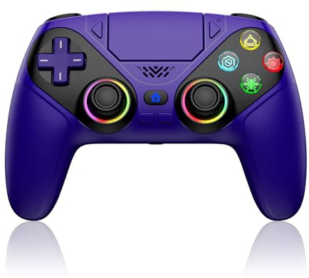 Lapezei RGB Wireless Controller für PS5/Slim/Pro/PC, Gamepad mit Back Paddles, Turbo, Makro, Lautsprecher, Dual-Vibration, 6-Achsen-Sensor, Touchpad and 3.5mm Audio Jack