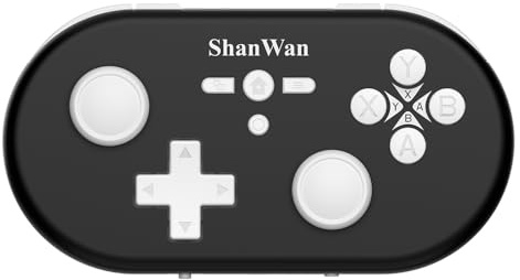 ShanWan Wireless Mini Controller for Switch, PC, iOS, Android, Supports Keyboard Mode for iPad Procreate (Black)