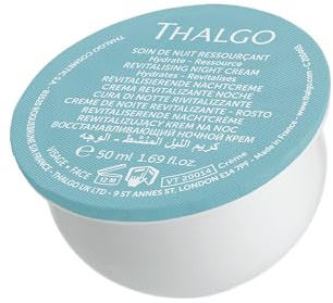 THALGO Refill Revitalisierende Nachtcreme 50 ml – Nachhaltige Nachfüllpackung – Feuchtigkeitsspendende Nachtpflege mit Hyaluronsäure & Meerwasser-Konzentrat – Für normale bis trockene Haut