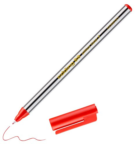 edding 88 - Fineliner - rot - 1 Stift - Rundspitze 0,6 mm - dünner Faserschreiber für feines und präzises Schreiben, Unterstreichen, Zeichnen - für Büro, Schule und Zuhause