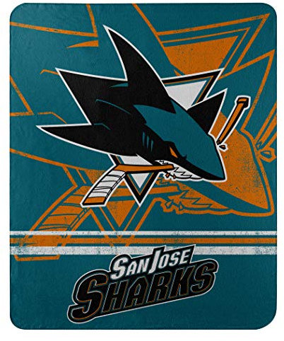 Northwest NHL San Jose Sharks Unisex-Erwachsene Fleece-Überwurfdecke, 127 x 152,4 cm, verblasst Nicht