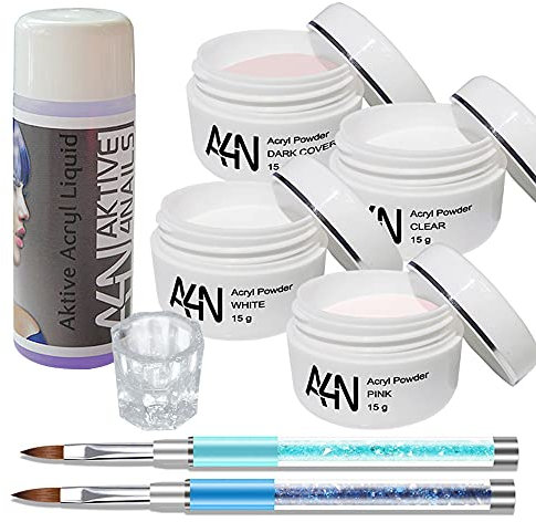 Acryl Pulver für künstliche Fingernägel Powder Pink, Clear, Dark Cover und white oder als Set (Acryl Set 2)