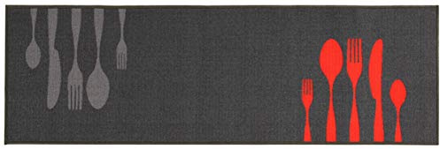 ABC La Cucina Dinner Tapetto, Grigio/Arancione, 140x57x1 cm