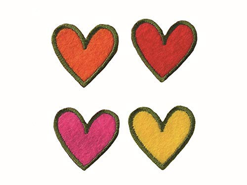 Applikationen - Kids and Hits - aufbügelbar Herzen ca. 2,5x2,5 cm farbig 4 St