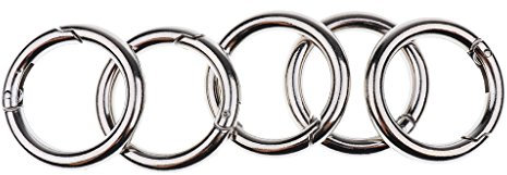Sharplace Karabiner Schlüsselanhänger 5 Stück Karabinerhaken O-Ring Zinklegierung Karabiner Clips Schlüsselbund Federspaltringe Schlüsselringe für Camping, Wandern, Taschenringe, Handwerk, 35mm