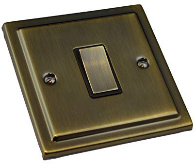 Brushed Antique Brass Single Light Switch 10amp 2 Way R01AB