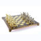 Manopoulos Greek Roman Army Large Brass&Nickel Chess Set - Brown Chess Board - Schachspiel - 2 Spieler - Ab 8 Jahren