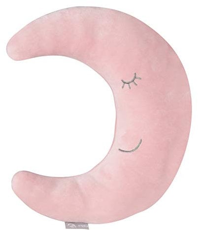 roba Nackenkissen in Mond Form - roba Style - Weiches Deko Kissen für Baby & Kinderzimmer - Kuschelkissen für Mädchen & Jungen - Rosa
