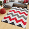 TAPISO Maya Teppich Kurzflor Grau Weiß Rot Modern Geometrisch Zig Zag Streifen Gestreift Design Wohnzimmer Schlafzimmer ÖKOTEX 250 x 350 cm