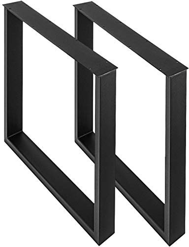 VEVOR Pieds de Table en Métal 2PCS Pied de Table Basse et Table à Manger Industriel de Charge Maximal 1000kg de Pieds en Forme Carrée pour Maison, Salle à Manger, Cafétéria, Bar, 600x720 mm