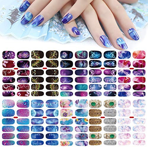 MWOOT 10 Fogli Autoadesivi Del Chiodo, Adesivi Unghie Decalcomanie, Autoadesivo Nail Art Stickers Decals, Smalto per Unghie Manicure le Punte Decorazioni