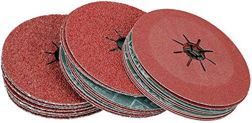 115mm Fibre Sanding Discs Mixed Grit 24 36 40 for 4-1/2” Grinders 30 Pack - EETools