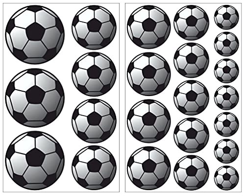 Samunshi® 23x Wandsticker Fussball Wandtattoo Kinderzimmer Mädchen Jungen Kinder Wandtattoo Babyzimmer Deko Junge Wall Stickers 2x 27x43cm
