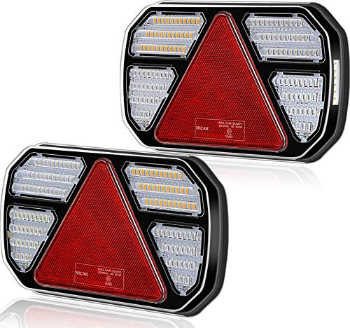 AGRISHOP LED Rückleuchten Anhänger Set 12/24V, 2PCS Rücklicht Anhänger PKW Anhang,Led Rücklicht Traktor Wohnwagen Wasserdicht Rücklichter Anhänger Heckleuchten Leuchte led Anhänger Leuchten E-Mark