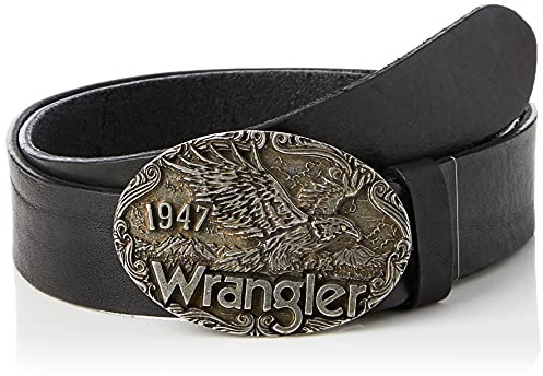 WRANGLER - Gürtel Herren - 100% Leder - W Eagle Belt - Schwarz