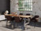 SAM 7tlg. Essgruppe Dora 200 x 100 cm, Mangoholz massiv & naturfarben, Baumkantentisch mit A-Metallgestell in Silber + 6X Stuhl Kirin in Wildleder-Optik