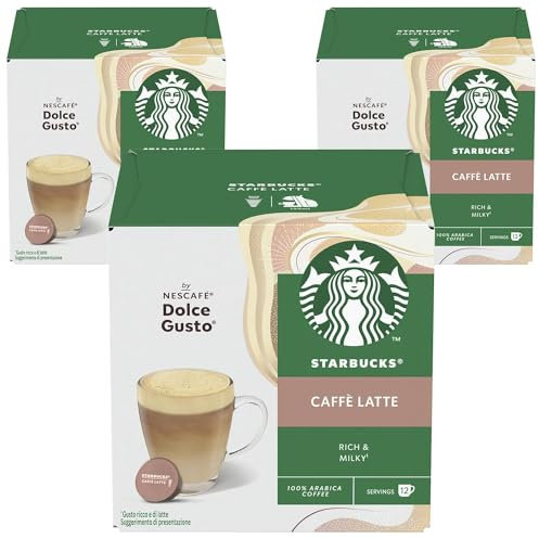Nescafe Dolce Gusto Starbucks Caffe Latte Lot de 3 boîtes de café