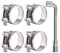 Glarks 4Pcs 48-51mm T-Bolt Hose Clamps 304 Stainless Steel Heavy Duty Ear Clamp Tube Clamp Adjustable Pipe Clamps for 1.9''-2'' Dia Range Hose (48-51MM)