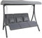 Charles Bentley 3 Seater Lounger Swing Chair for Garden or Patio Outdoors Grey Removable Canopy