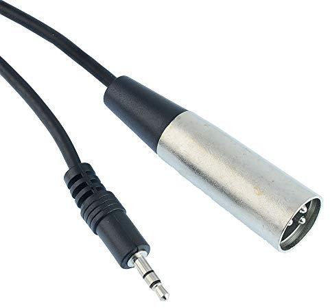 3.5mm Stereo Plug to Male XLR Audio Mic Cable Lead PC/Laptop to Mixer/Speaker (1m Length)