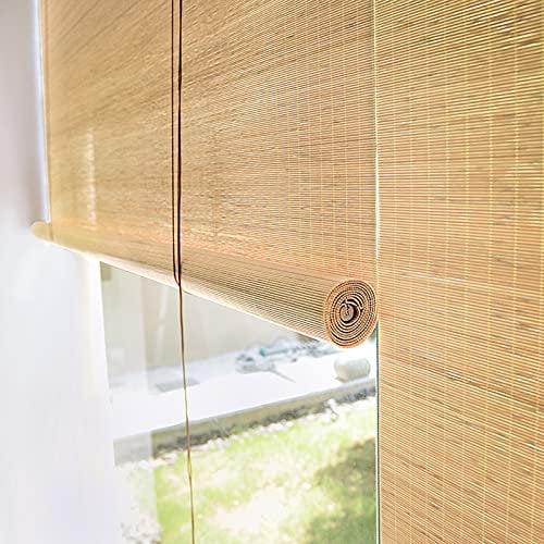 Tenda Romane in Bambù per Interni,Colore Naturale in bambù Veneziane,Cortina di Bamboo,Tende a Rullo in Legno,Tapparella Avvolgibile Bambù,per Cucina Soggiorno Terrazza Gazebo (50x100cm/20x39in)