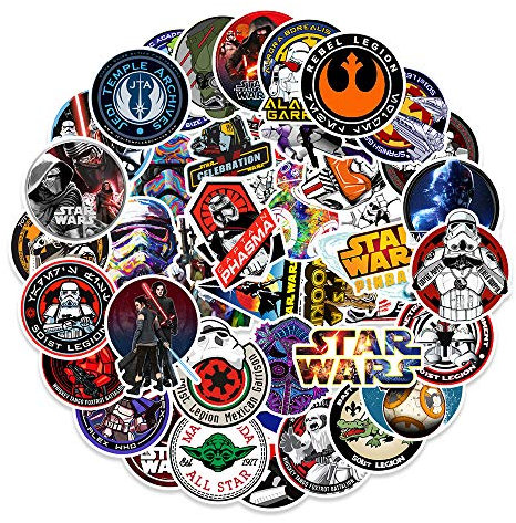 Star War Stickers for Teens Boys Girls Adults, Popular Vinyl Waterproof Stickers for Laptop Flasks Water Bottle Notebook Cup Bike Tablet Car Scrapbook Phone, Trendy Movie Decals Pack[Star War-100Pcs]