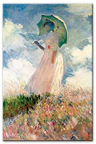Rumlly Claude Monet Femme Avec Un Parasol Mur Art Toile Peintures Reproductions Impressionniste Célèbre Toile Art Prints Décor À La Maison 30x45cm Sans Cadre