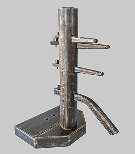 Wing Chun Wooden Dummy with Base and Chest with Lid (03 Gray ash Color)