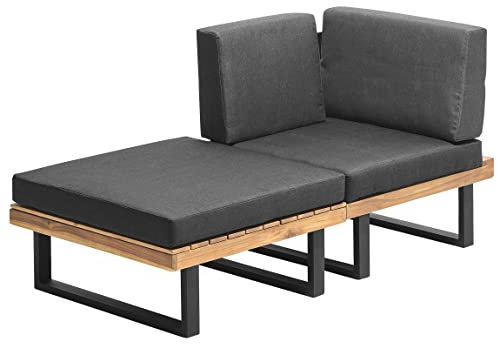 Gartenfreude Aluminium Lounge St. Vincent Ecke & Stuhl schwarz Gartenlounge Set Gartenmöbel