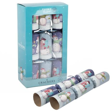 OnlineStreet The Snowman Christmas Crackers | Pack of 6 Crackers With Novelty Gifts | Decor Pack Party Crackers, white, L