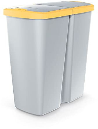 KEDEN Poubelle avec 2 couvercles indépendants 45L Compacta Q duo 48X28X51 cm