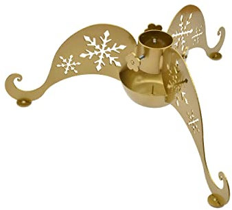 MORIA DESIGN Weihnachtsbaumständer aus Metall - Maße 59×69×26 cm, Pulverbeschichtet in Gold, inkl. Wasserbehälter - Christbaumständer für lebende Bäume