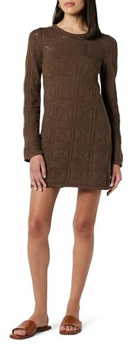 The Drop Robe Micro Courte en Crochet pour Femme, Laney, Café, Taille S