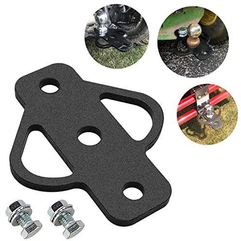 VONLX Three Way Trailer Hitch Adapter with Bolt Receiver Hitch for Lawn Mower 3-Way ATV Hitch Attachments for Golf Cart Garden Tractor Flat Towing Tow Ball Mount Lawn Mower Chain and Tow Strap