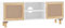 vidaXL Meuble TV Centre de Divertissement Armoire Multimédia Meuble de Rangement Salle de Séjour Blanc 105x30x40cm Bois de Pin Massif et Rotin Naturel