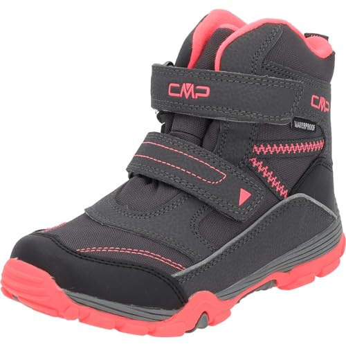 CMP Kids Pyry Wp-38q4514-j, Snow Boot Unisex-Children and Youth, Titanium Red Fluo, 32 EU