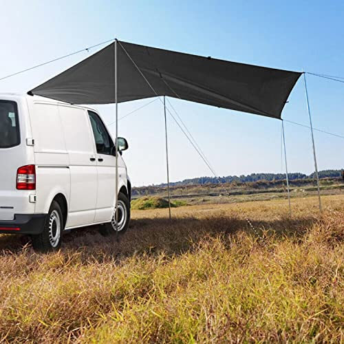 RANRAO Toldo universal para autocaravana, impermeable, toldo para autocaravana, caravana, caravana, SUV, color negro