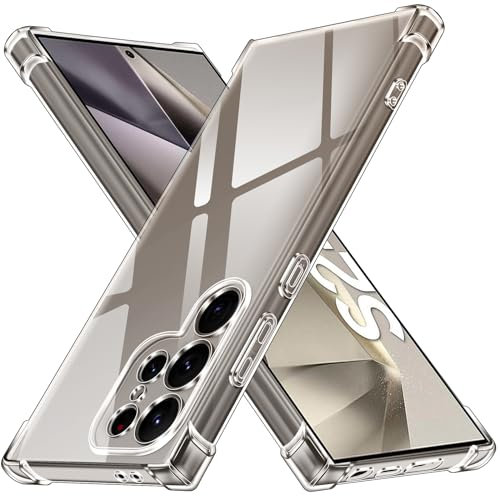 iVoler Cover per Samsung Galaxy S24 Ultra 5G, Custodia Trasparente per Assorbimento degli Urti con Paraurti in TPU Morbido, Sottile Morbida in Silicone TPU Protettiva Case