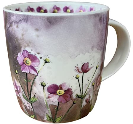 Alex Clark Japanese Anemones Flowers Mug - Wildflowers - Original Artwork - Cup for Nature Lovers - Gift Ideas - Perfect for Coffee & Tea - Vegan Friendly - Designed in The UK...