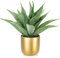 Grande plante d'agave artificielle en pot de 33 cm - Plante succulente artificielle en pot pour la maison, le salon, la table, le bureau, la salle de bain, la décoration intérieure (doré)