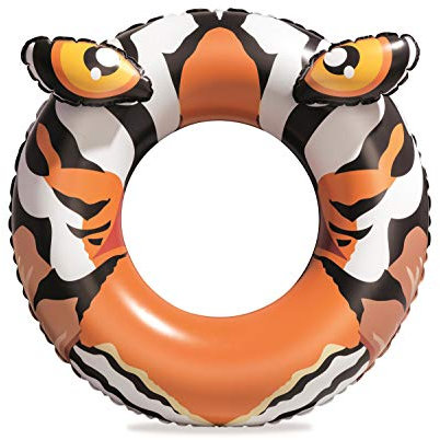 Bestway 36122 Schwimmring mit Augen | Aufblasbarer Schwimmreifen | Raubtier Tiger Schlange Motiv (Tiger)