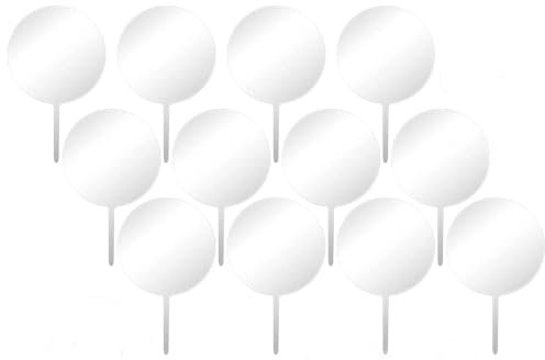 Acryl Kuchen Topper,12 PCS Rund Torten Topper Runde Klar Cupcake Toppers Blanko Cake Topper für Geburtstag Party Hochzeit Baby Dusche Dekor 4 Zoll