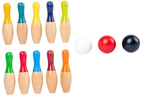 SAFIGLE 1set Large Wooden Bowling Toys for Boys and Girls Parent-boy Girl Interactive Toss Game Bowling and Educational Plaything for Indoor and Outdoor Fun