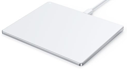Seenda Wired Touchpad for Windows, External Thin Aluminium USB Trackpad 6.3 Inches Portable High Precision Multi-Touch Pad for Win 11/10, PC Computer Laptop Desktop Notebook, Silver and White