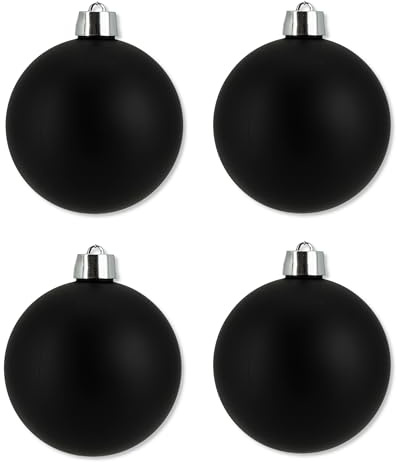 Weihnachts-Kugel XXL Ø 20cm - 4 Stück schwarz matt Christbaumschmuck Deko Kugel